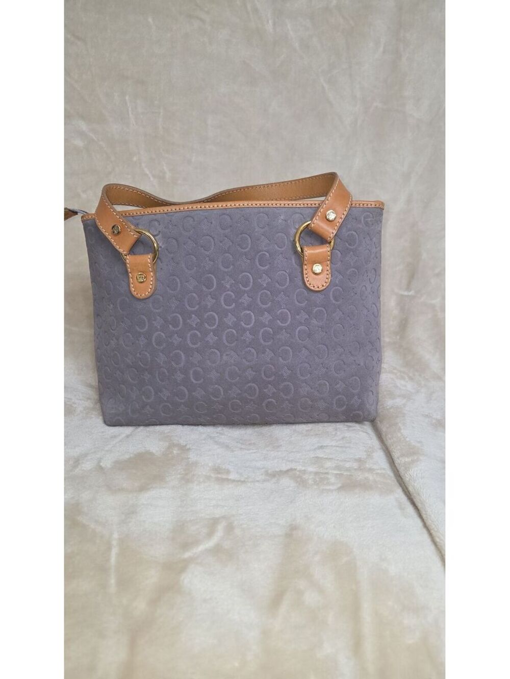 L6. Vintage Celine Suede Macadam Handbag